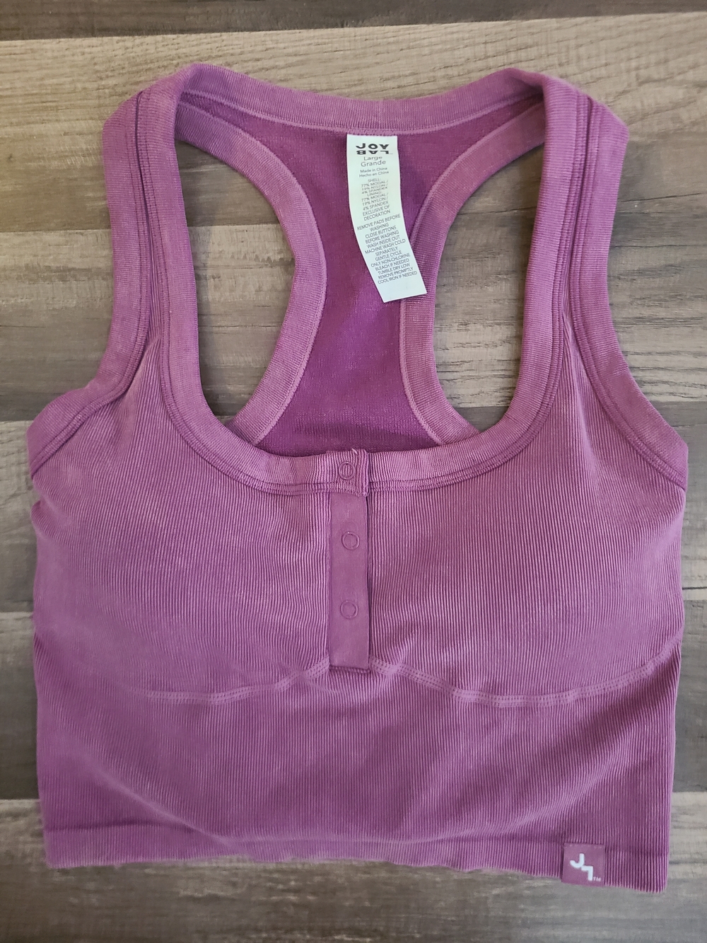 JoyLab Dusty Mauve Ribbed Racerback Sports Bra/top